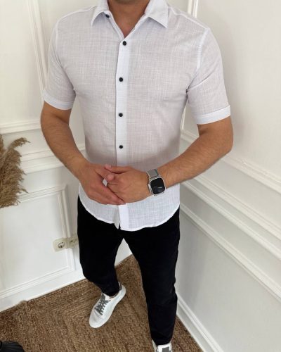 Сорочка норма льон з коротким рукавом