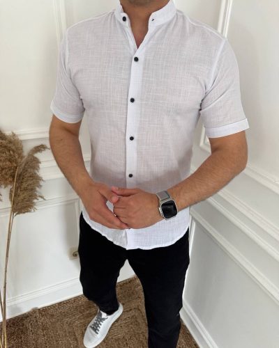 Сорочка норма льон з коротким рукавом