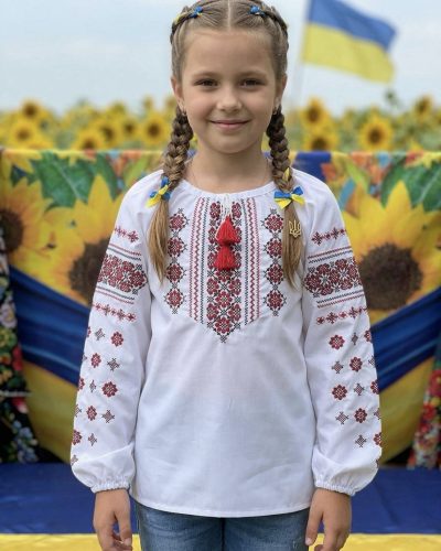 Блузка на дівчинку тканина Поплін 122-146 зріст