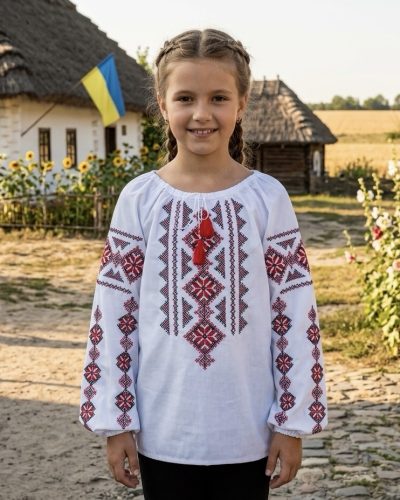 Блузка на дівчинку тканина Поплін розміри 122 128 134 140 146